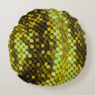 80s style sequined textile closeup. round cushion