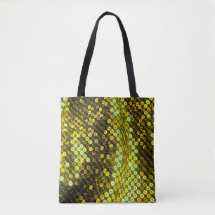 80s style sequined textile closeup. tote bag