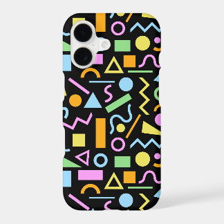 80s Style Shape Pattern Color on Black