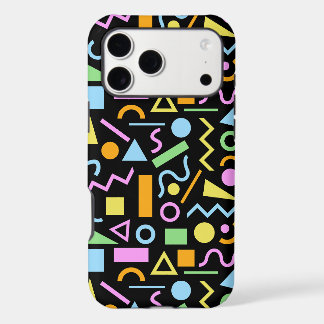 80s Style Shape Pattern Color on Black
