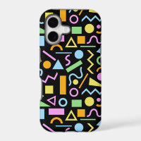 80s Style Shape Pattern Color on Black