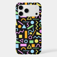 80s Style Shape Pattern Color on Black
