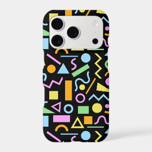 80s Style Shape Pattern Color on Black