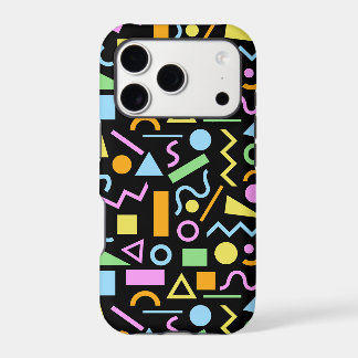 80s Style Shape Pattern Color on Black