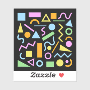 80s Style Shape Pattern Color on Black