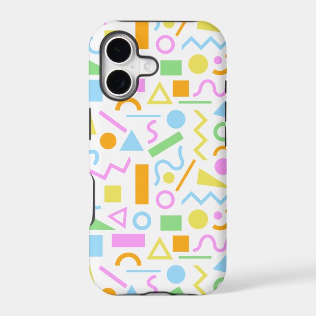 80s Style Shape Pattern Color on White (Back)