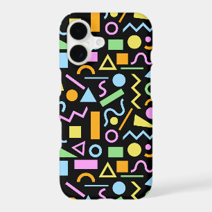 80s Style Shape Pattern Colour on Black