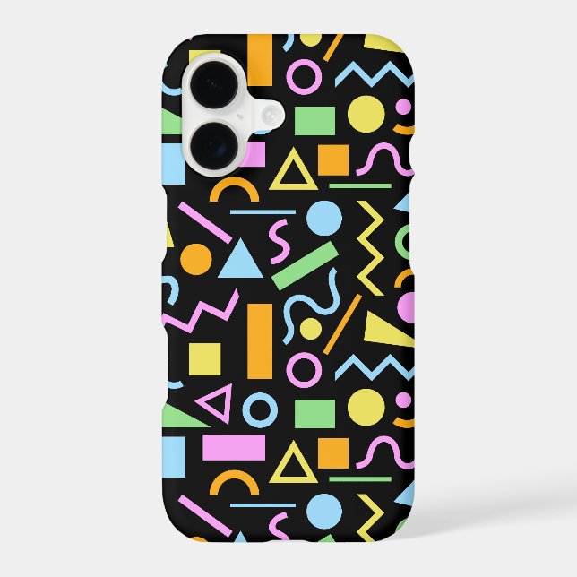 80s Style Shape Pattern Colour on Black (Back)