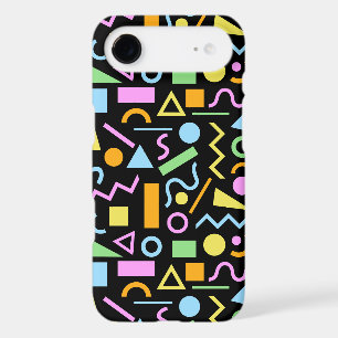 80s Style Shape Pattern Colour on Black