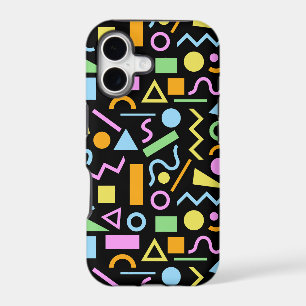 80s Style Shape Pattern Colour on Black