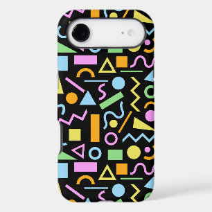 80s Style Shape Pattern Colour on Black