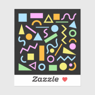 80s Style Shape Pattern Colour on Black