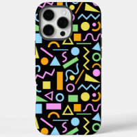 80s Style Shape Pattern Colour on Black