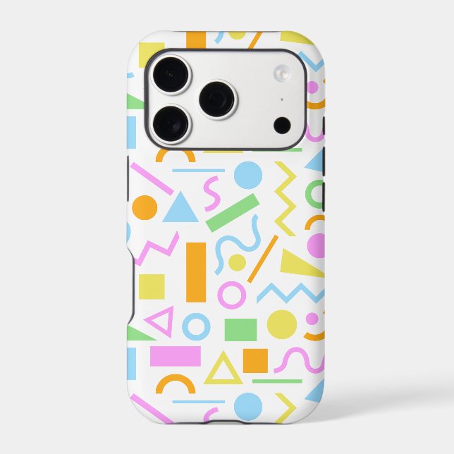 80s Style Shape Pattern Colour on White (Back)