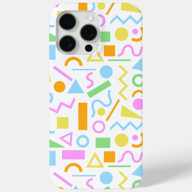 80s Style Shape Pattern Colour on White Case-Mate iPhone Case (Back)