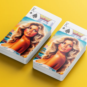 80s Summer Woman Playing Cards
