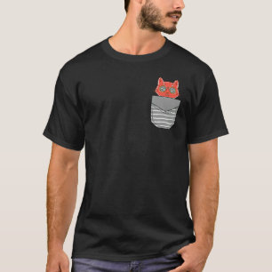 80s Sunglasses Cat In Pocket T-Shirt