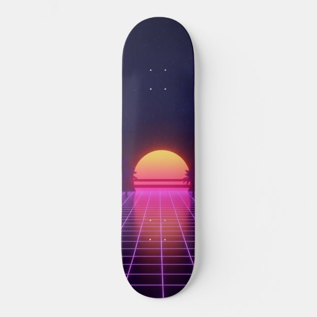 80s Sunset Skateboard (Front)