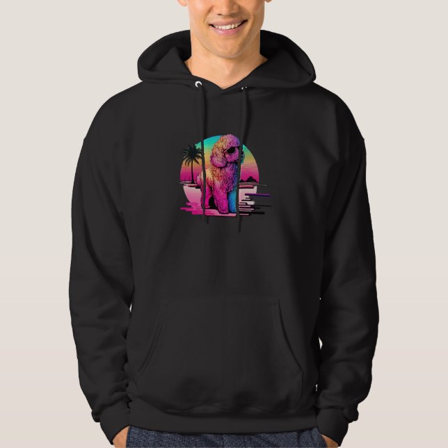 80s Synthwave and Poodle Aesthetic Hoodie (Front)