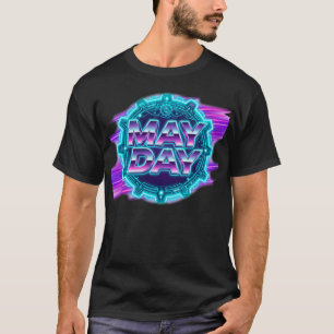 80s Synthwave "May Day" Neon Graphic Men's  T-Shirt