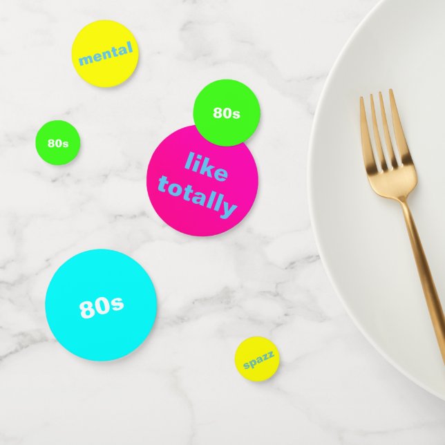 80s table confetti with sayings from the 80s (Group)