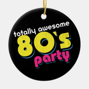80s totally awesome party  ceramic tree decoration