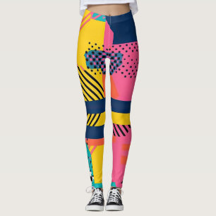 80s Trend Colourful  Leggings