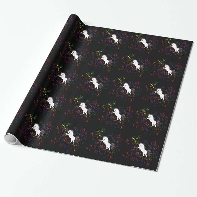 80s unicorn wrapping paper (Unrolled)