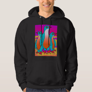 80s Vaporwave Aesthetic Zoo Bird Animal Penguin Hoodie