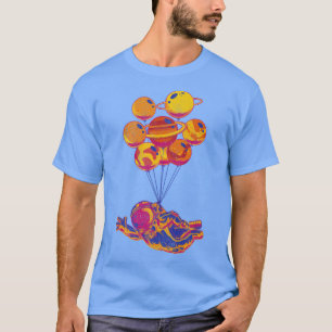 80s Vaporwave Art Outer Space Space Planet Balloon T-Shirt