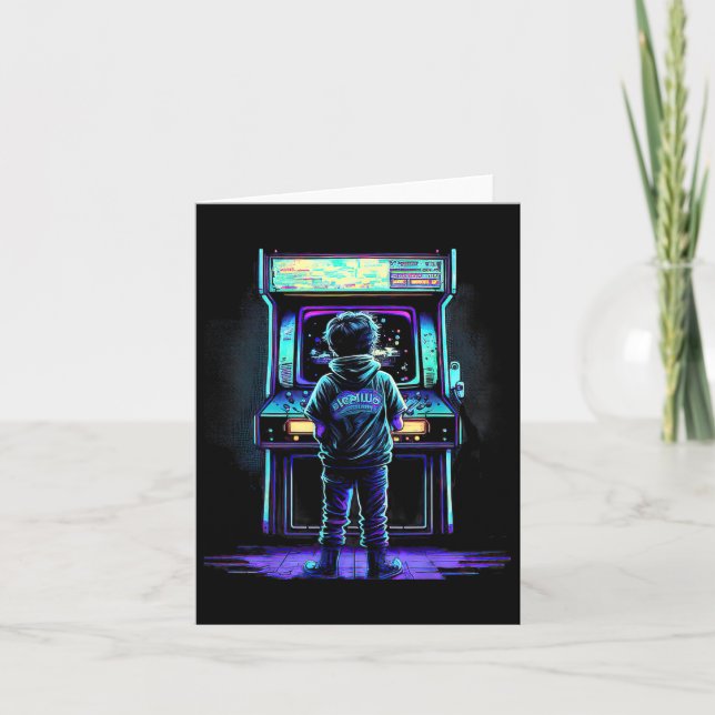 80s Video Game Vintage Retro Arcade 3  Card (Front)