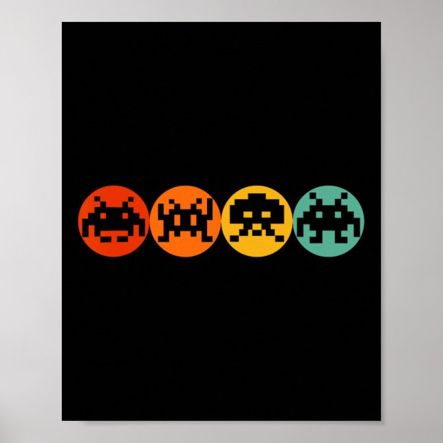80s Video Game Vintage Retro Arcade  Poster (Front)
