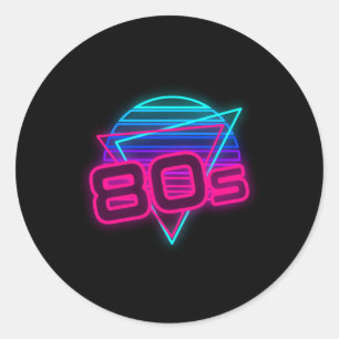 80s Vintage 1980 Retro 80s Lover 80s Costume Classic Round Sticker