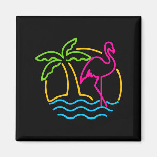 80s Vintage Miami Retro Neon Nk Flamingo  Magnet