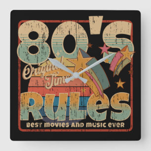 80s vintage original times distressed T-Shirt Square Wall Clock