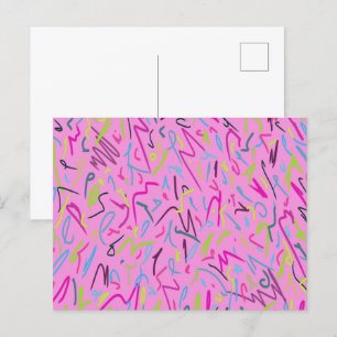 80s Vintage Print in Pink Postcard