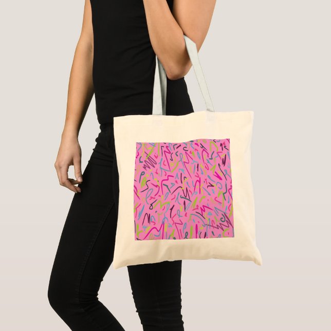 80s Vintage Print in Pink  Tote Bag (Front (Product))