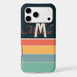 80s vintage simple Stripe custom monogram initial