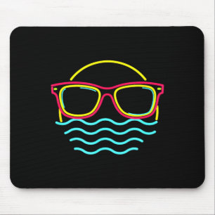 80s vintage sunglasses sign beach vacation miami mouse mat