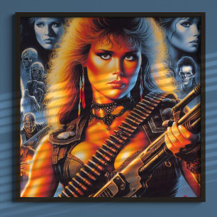 80s Warrior Woman Poster