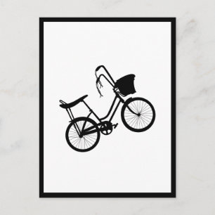 80's Wheelie (Black) Folded Greeting Card