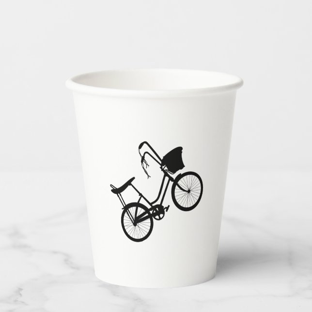 80's Wheelie (Black) Paper Cups (Front)