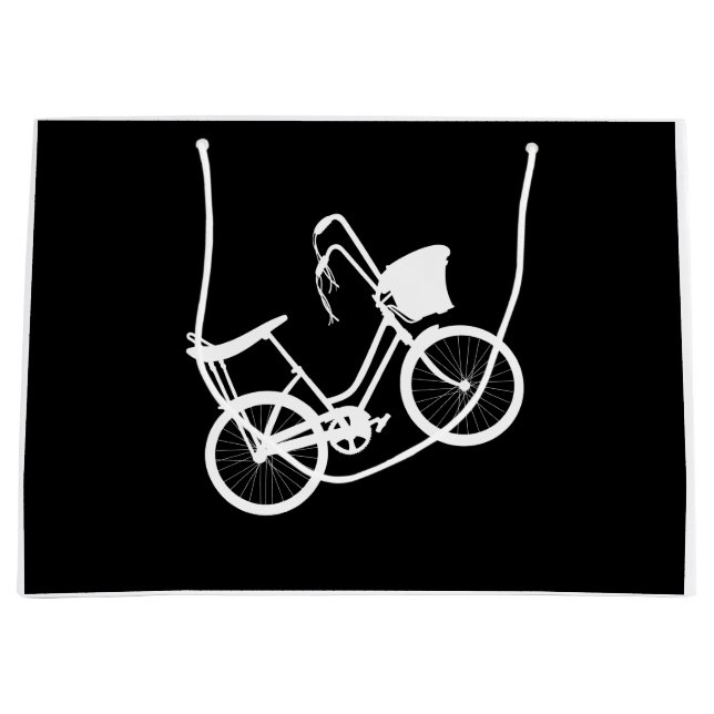 80's Wheelie (White)  Large Gift Bag (Front)