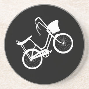 80's Wheelie (White) Sandstone Coaster