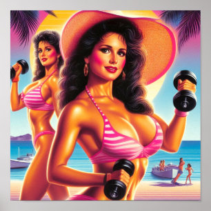 80s Workout Woman Poster