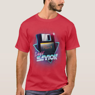 80s World Saviour Retro Wave Floppy Disc Computer T-Shirt