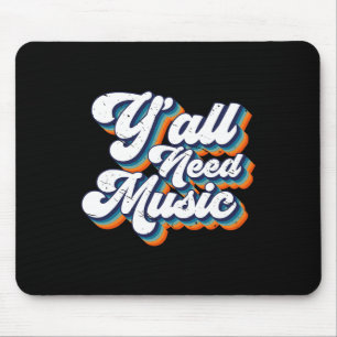80s Y'all Need Music 1980s Retro Vintage Throwback Mouse Mat