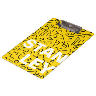 80's Yellow and Black Shape and squiggle  Clipboard