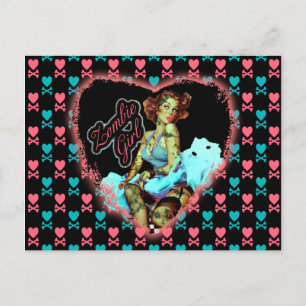 80'S Zombie Girl Postcard