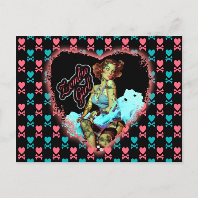 80'S Zombie Girl Postcard (Front)